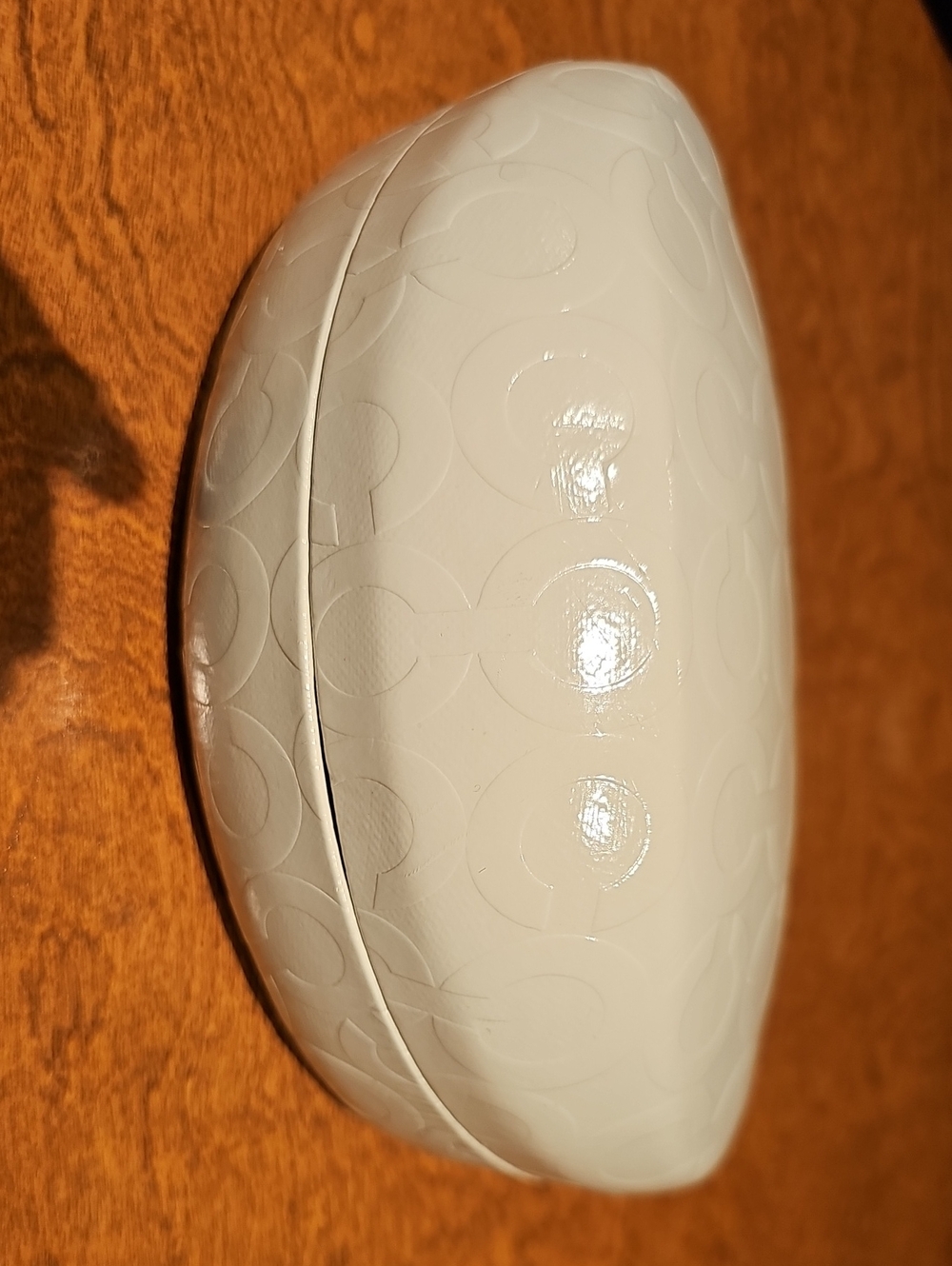 Coach White Embossed Hard Sunglasses Case